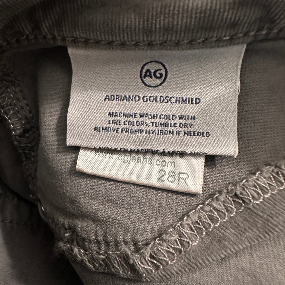 AG Adriano Goldschmied The Legging Corduroy Pants Grey Super Skinny 28R - Picture 7 of 12